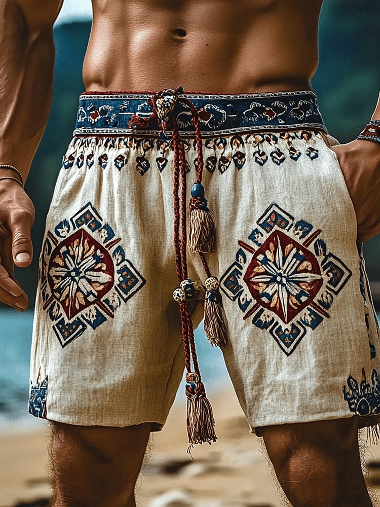 Shorts casual ethnic style para hombre