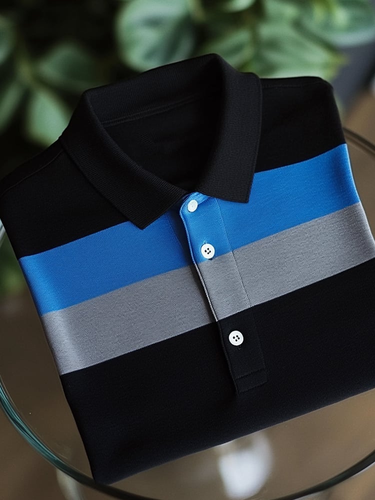 Camisa polo ejecutivo casual Button de manga corta para hombre