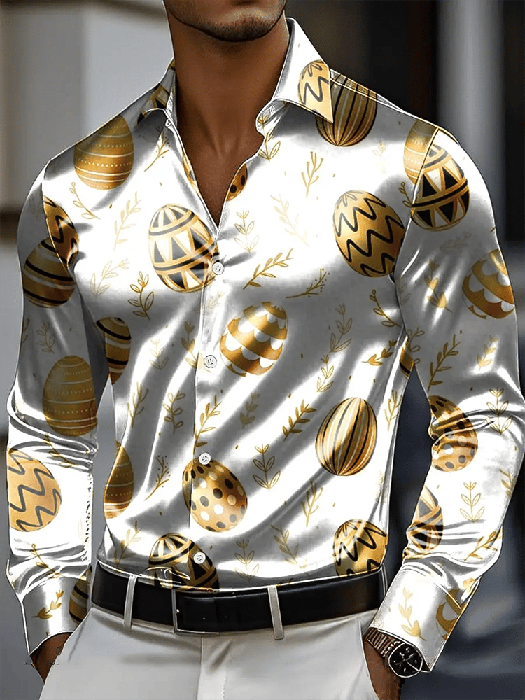 Camisa vintage de manga larga para hombre