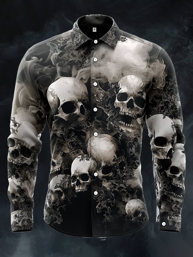 Camisa vintage Art Skull para hombre