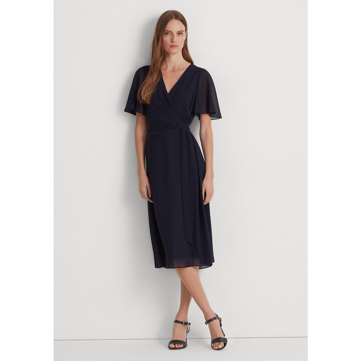 Belted Georgette Dress - 1