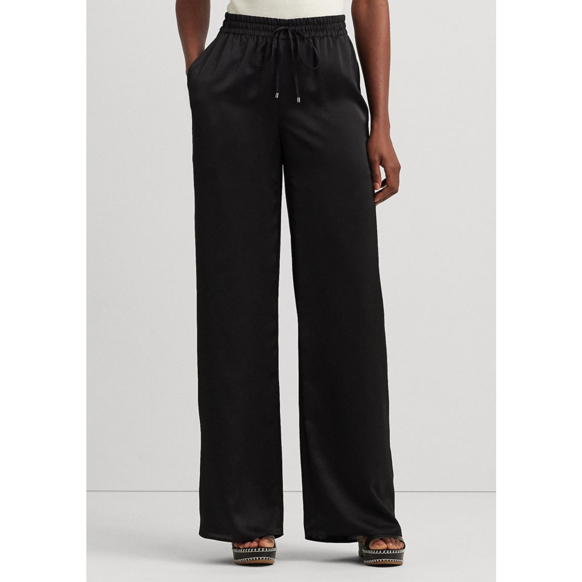Satin Charmeuse Wide Leg Pants - 1