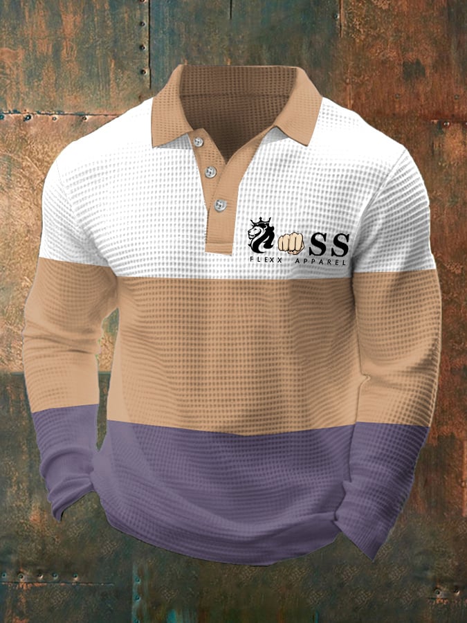 Ejecutivo casual Contrast Waffle Polo Top para hombre