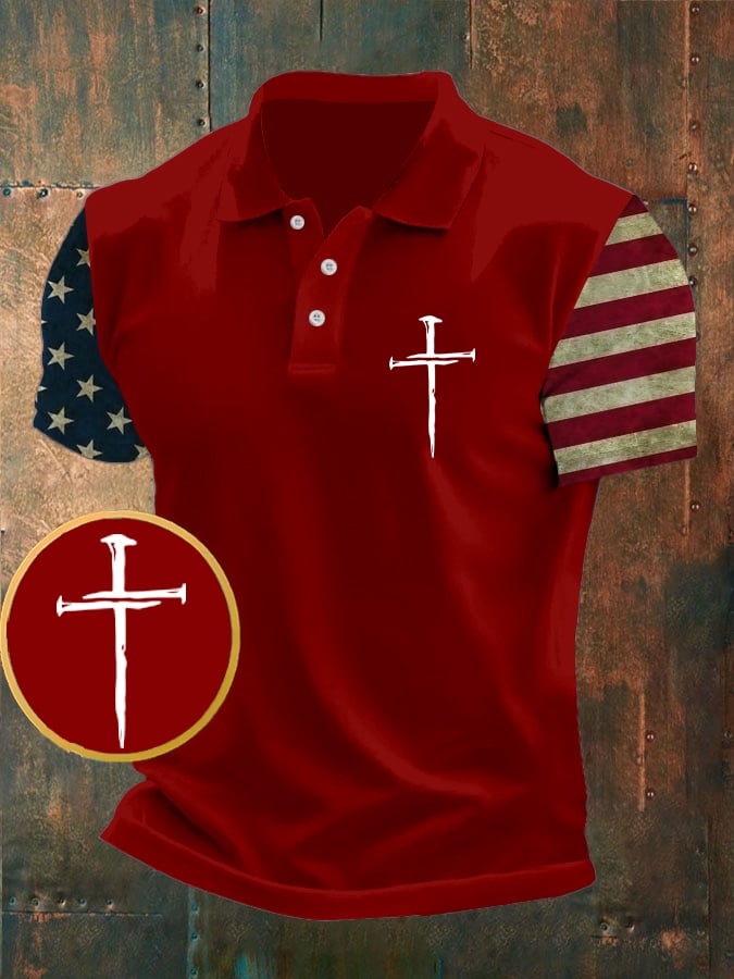 Camisa polo Faith estampado de manga corta para hombre