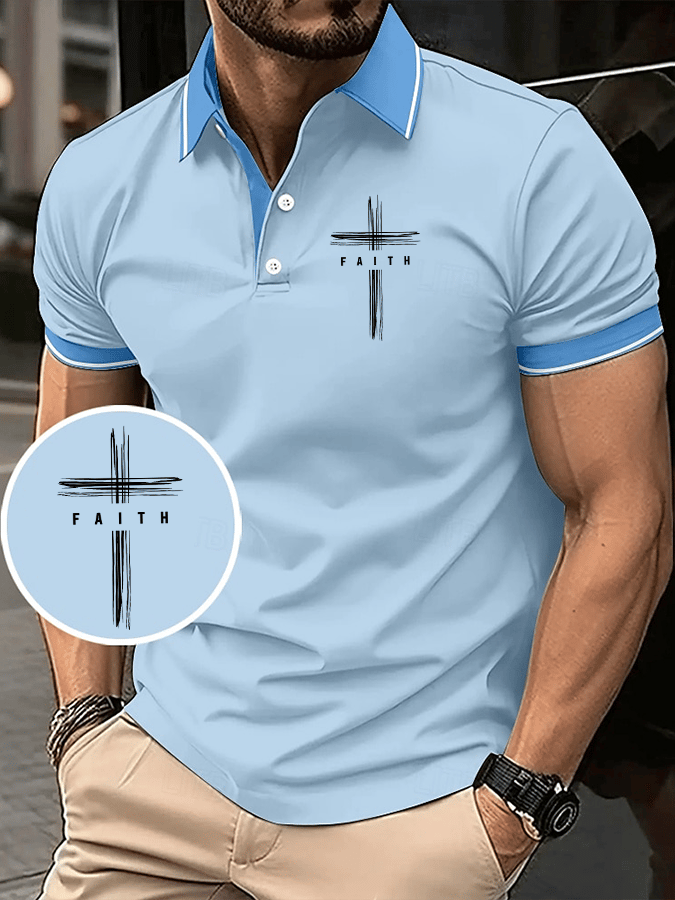Camisa polo Faith estampado casual para hombre