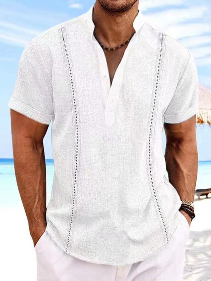 De color sólido casual Resorcamiseta para hombre
