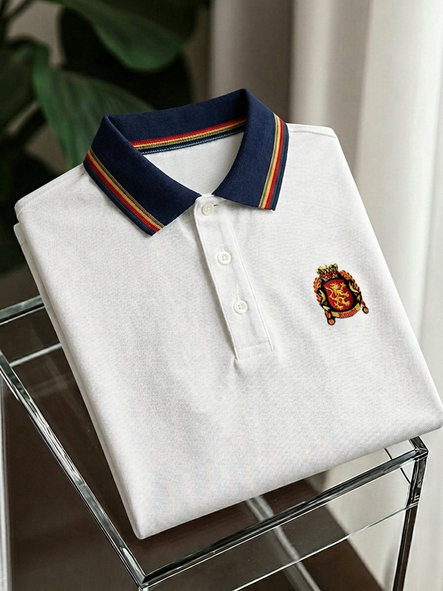 Camisa polo ejecutivo Stroped de manga corta para hombre