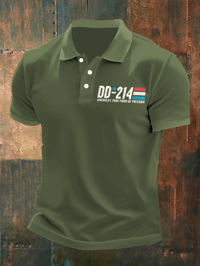 Camisa polo Man's vintage Independence Day DD-214 America's True Form Of Freedom estampado
