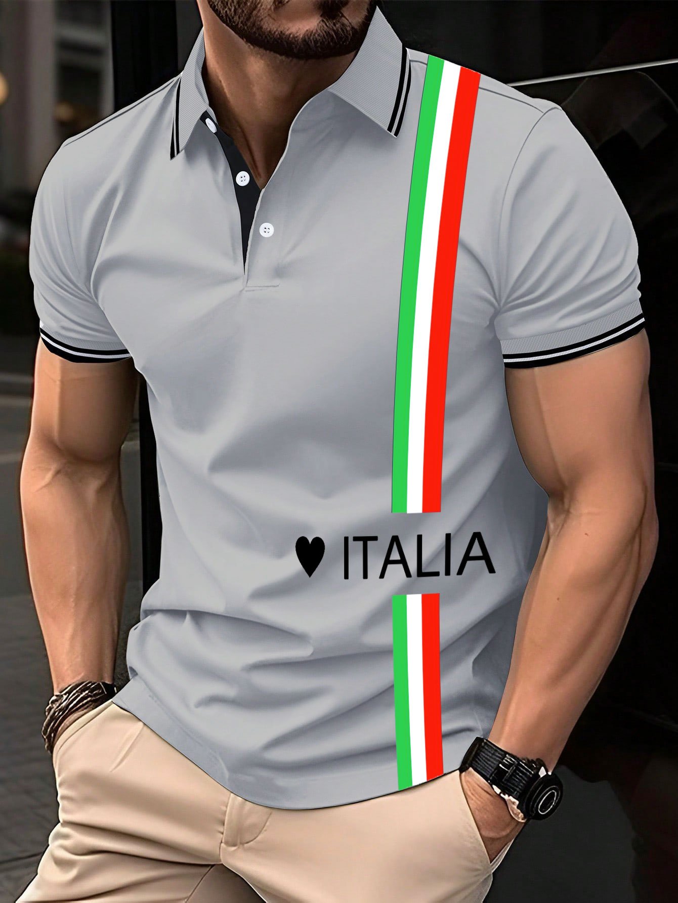 Camisa polo "Italy" estampado para hombre