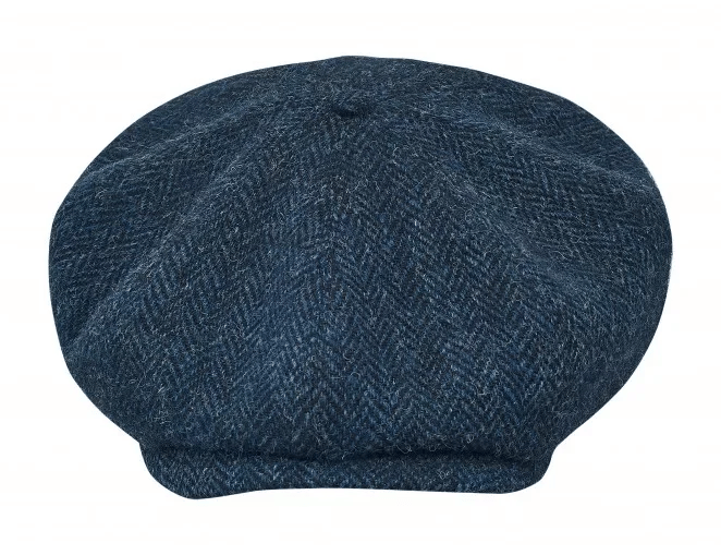 Gorras PEAKED - HARRIS TWEED Genuine Scottish Harris Tweed 8 Panels Man gorras Blue