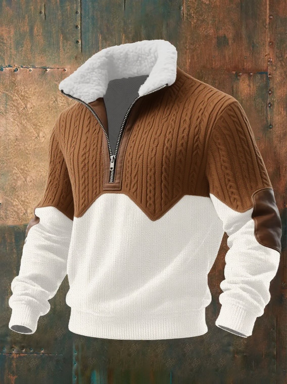Sudadera geométrico estampado texturizado casual para hombre