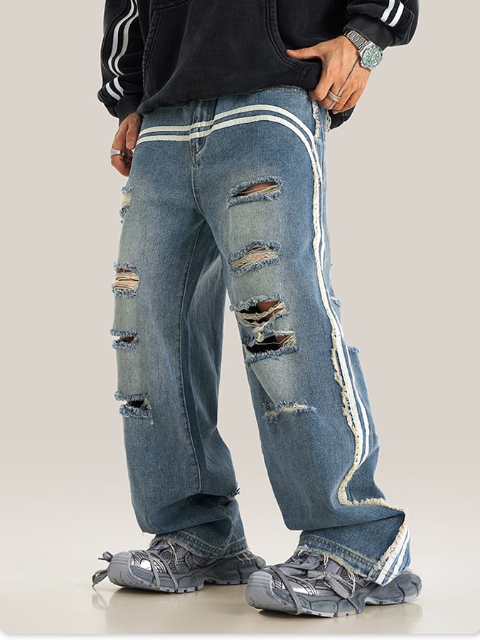 Elegantee casual Ripped Jeans para hombre