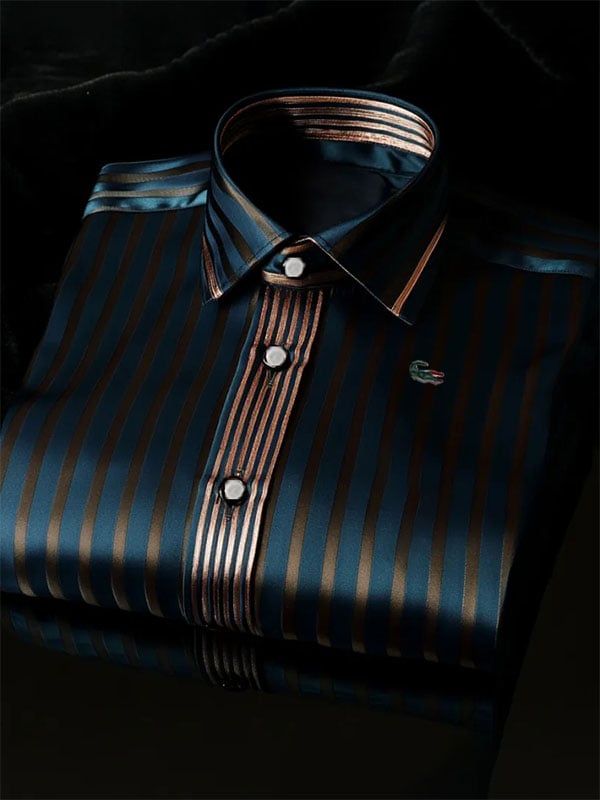 Camisa tejido de manga corta a rayas