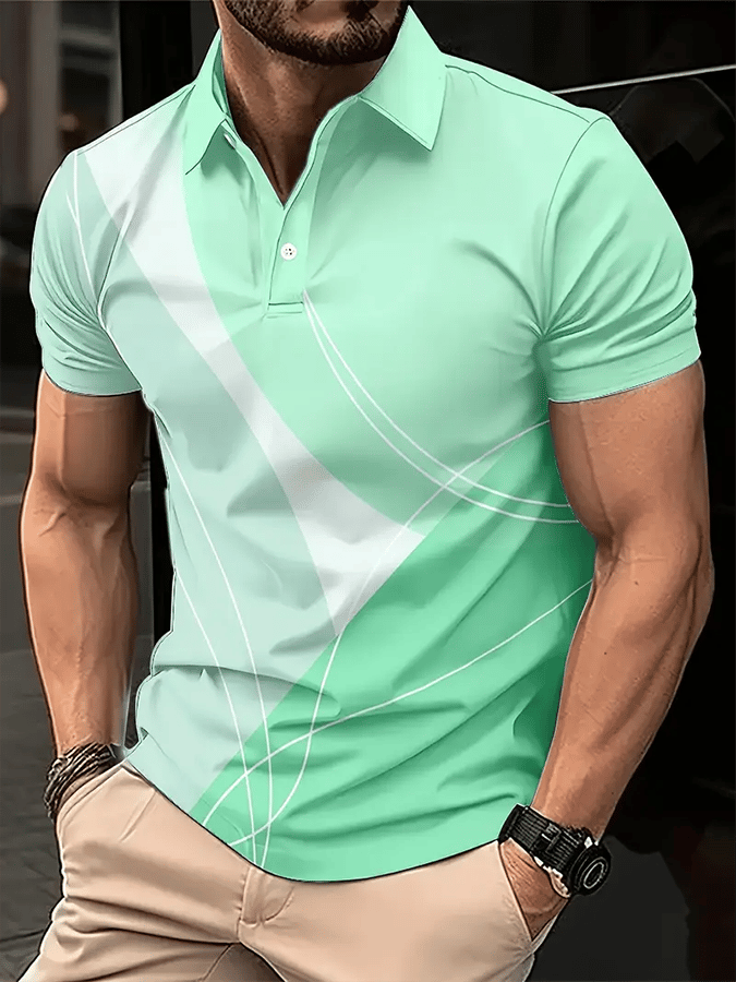 Camisa polo Golf casual estampado casual para hombre