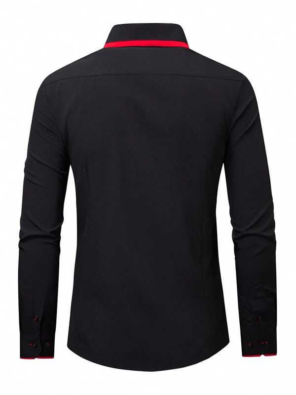 Camisa ejecutivo casual de manga larga para hombre