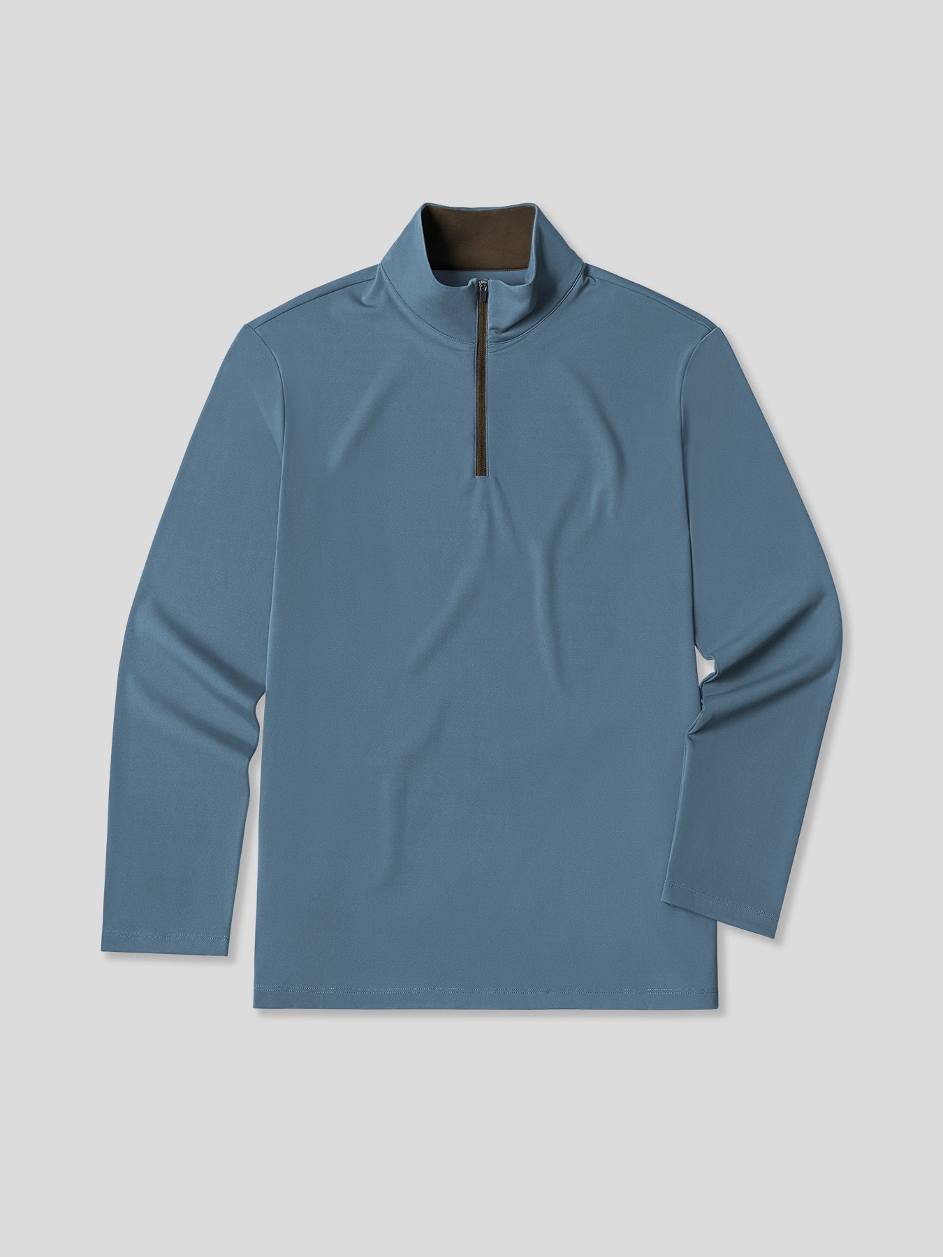 SmoothBlend de corte entallado Half Zip Mock Neck Tee: Zip Contrast Color