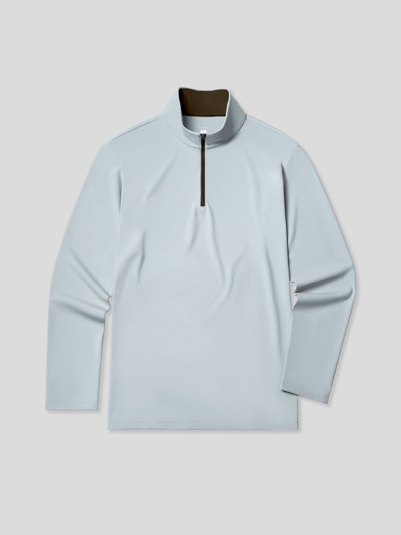 SmoothBlend de corte entallado Half Zip Mock Neck Tee: Zip Contrast Color