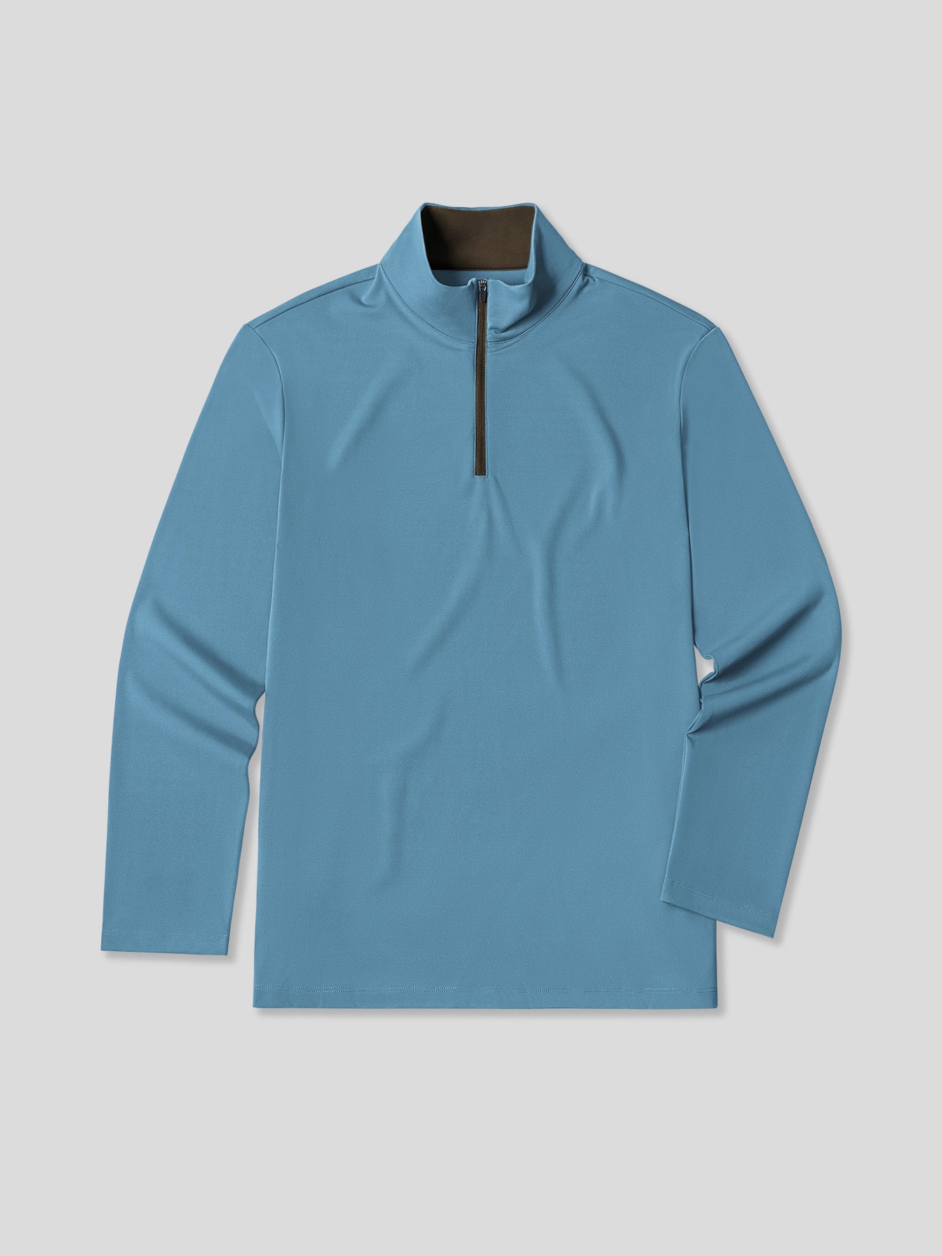 SmoothBlend de corte entallado Half Zip Mock Neck Tee: Zip Contrast Color