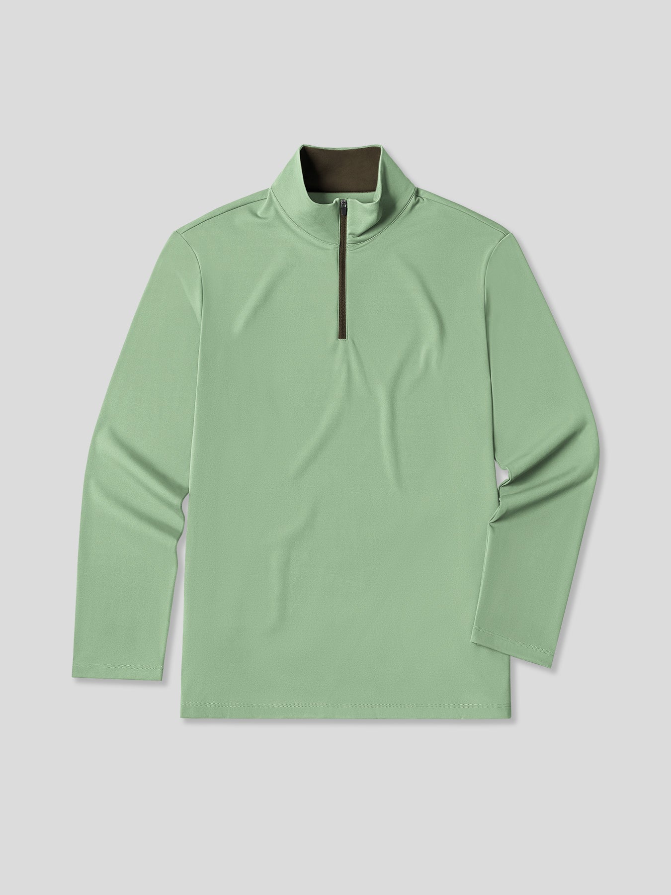 SmoothBlend de corte entallado Half Zip Mock Neck Tee: Zip Contrast Color