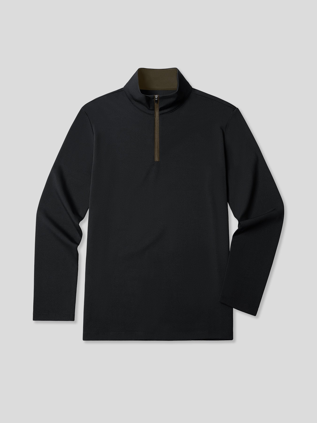 SmoothBlend de corte entallado Half Zip Mock Neck Tee: Zip Contrast Color