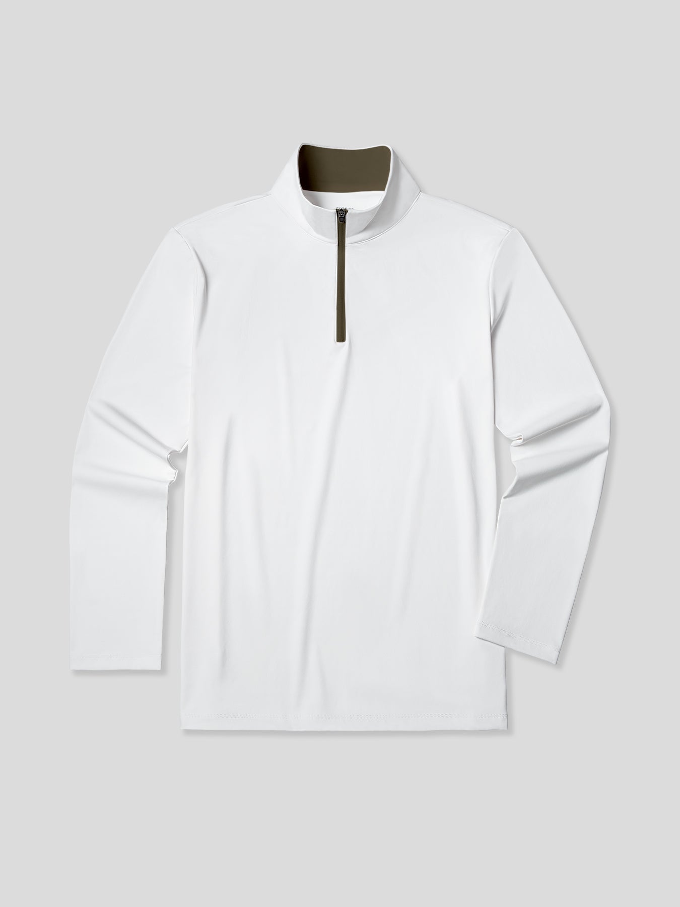 SmoothBlend de corte entallado Half Zip Mock Neck Tee: Zip Contrast Color