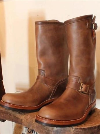 Botas Autumn and winter round toe mid-tube para hombre
