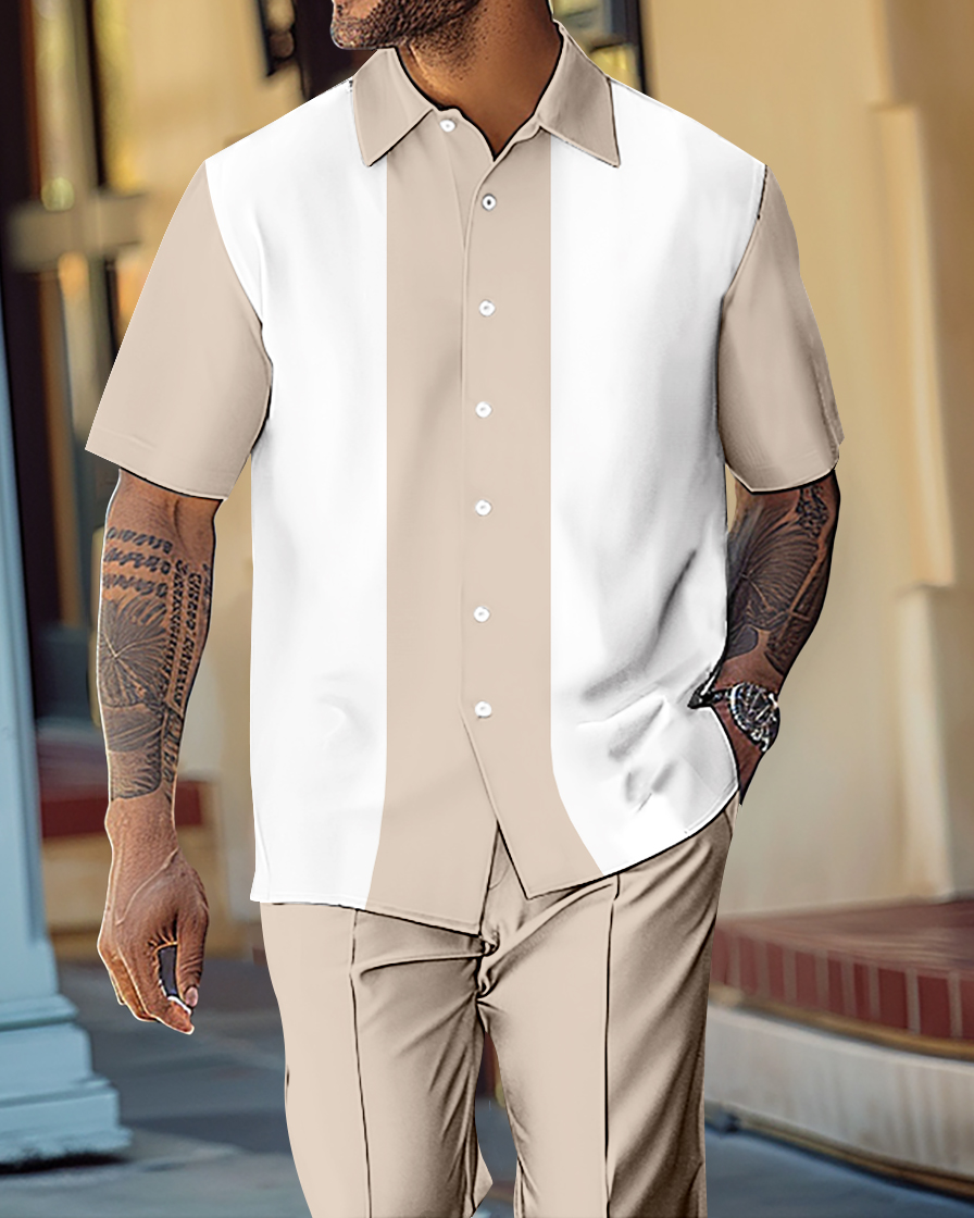 Camisa Gorgeous en bloques de color de manga corta Walking Suit 1070 para hombre
