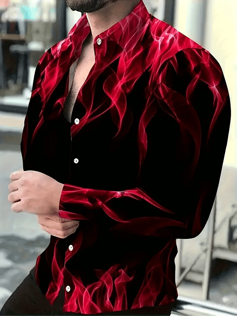 Camisa ejecutivo casual a rayas de manga larga para hombre