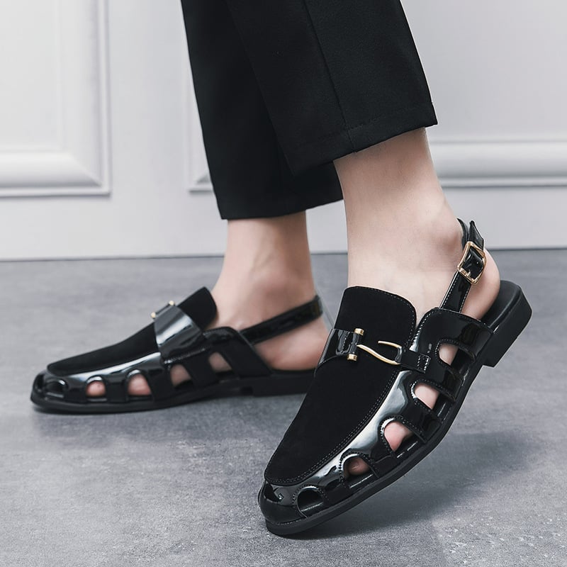 Sandalias retro transpirable Hollow Buckle Dress