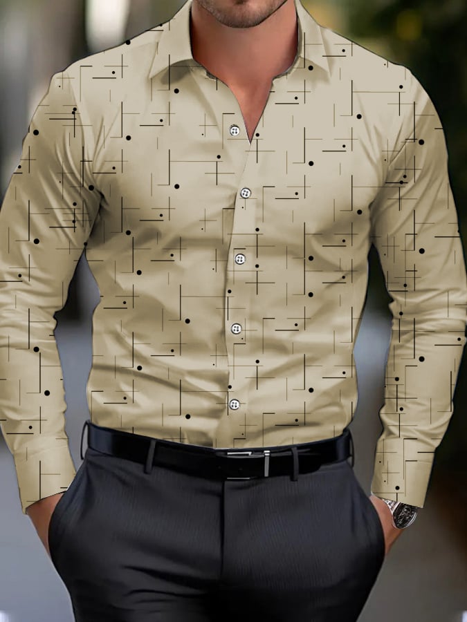 Ejecutivo Style geométrico Princamiseta para hombre