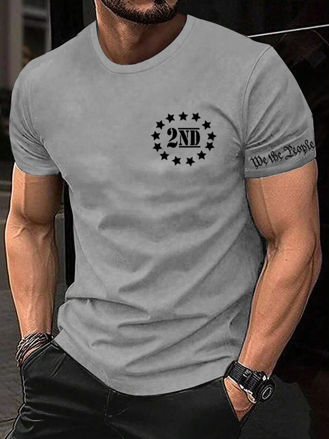 Camiseta Independence Day estampado cuello redondo para hombre