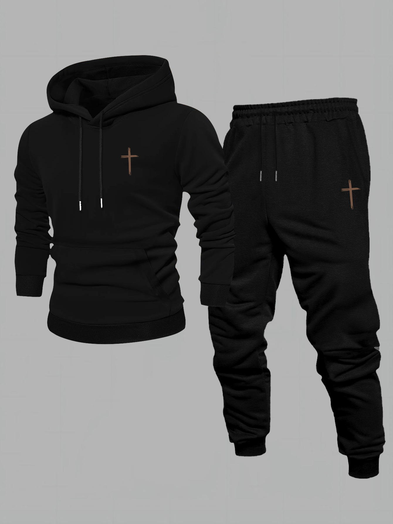 Conjunto de dos piezas casual Color Matching sudadera con capuchas de manga larga sudaderas & Sweatpantalón para hombre