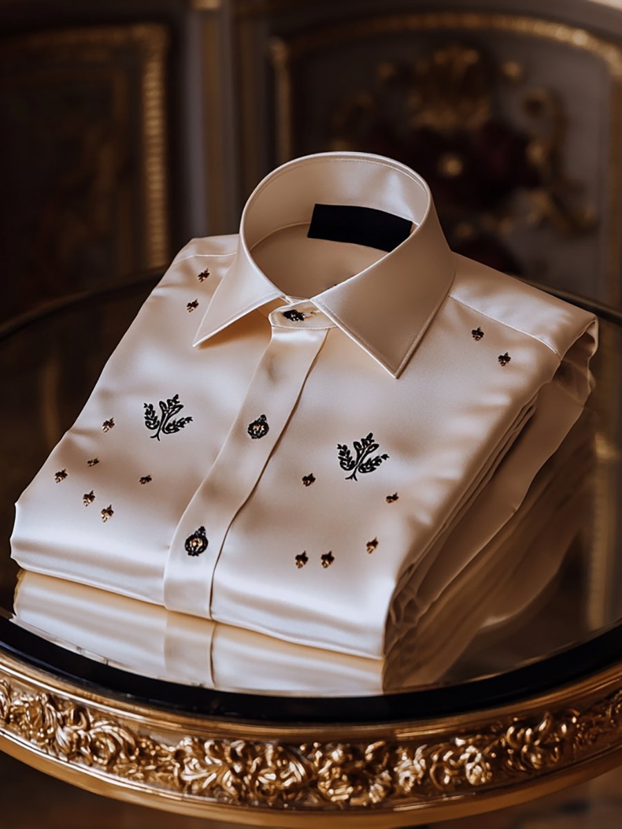 Camisa seda de lujo ejecutivo de manga larga para hombre