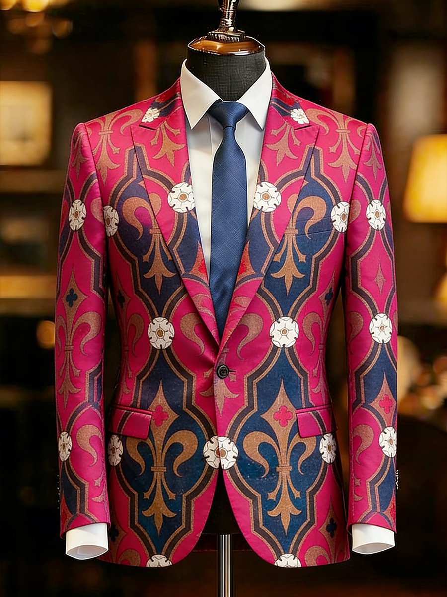Saco de lujo estampado casual para hombre