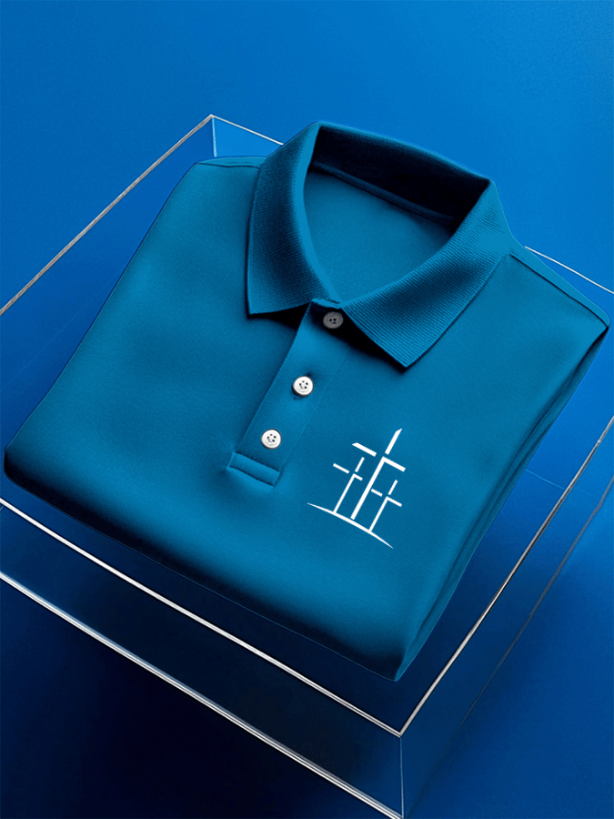 Camisa polo Faith estampado casual de manga corta para hombre