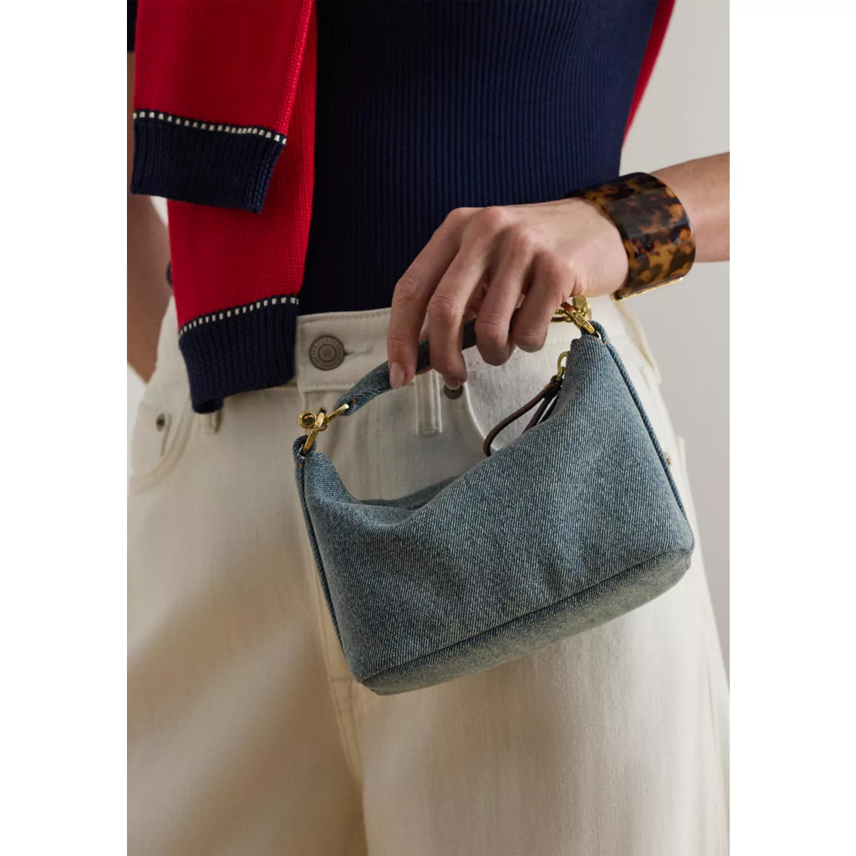 Washed Denim Mini Blaike Shoulder Bag - 2