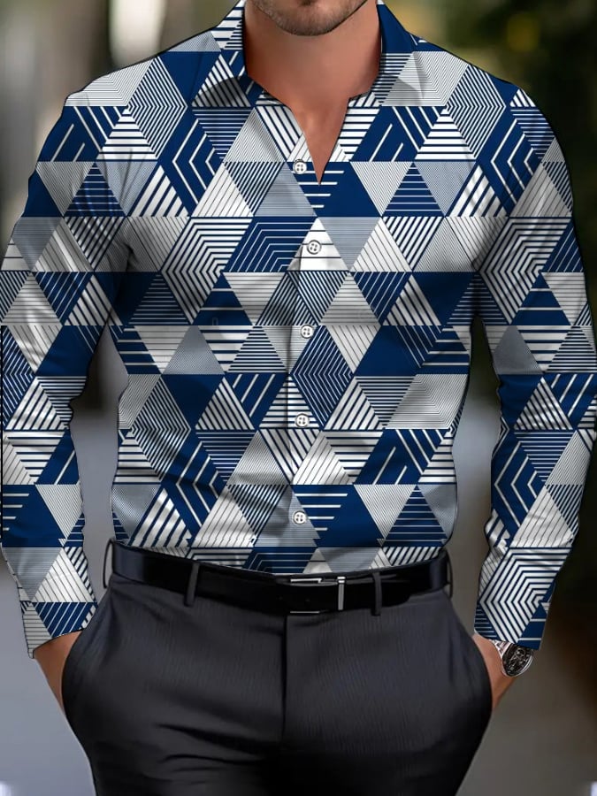 Ejecutivo Style geométrico Princamiseta para hombre