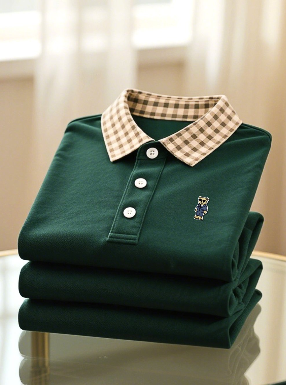 Camisa polo ejecutivo casual Button de manga corta para hombre
