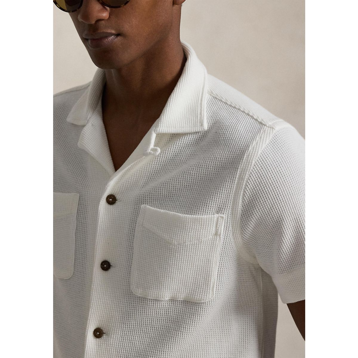 Waffle-Knit Cotton-Linen Camp Shirt - 3