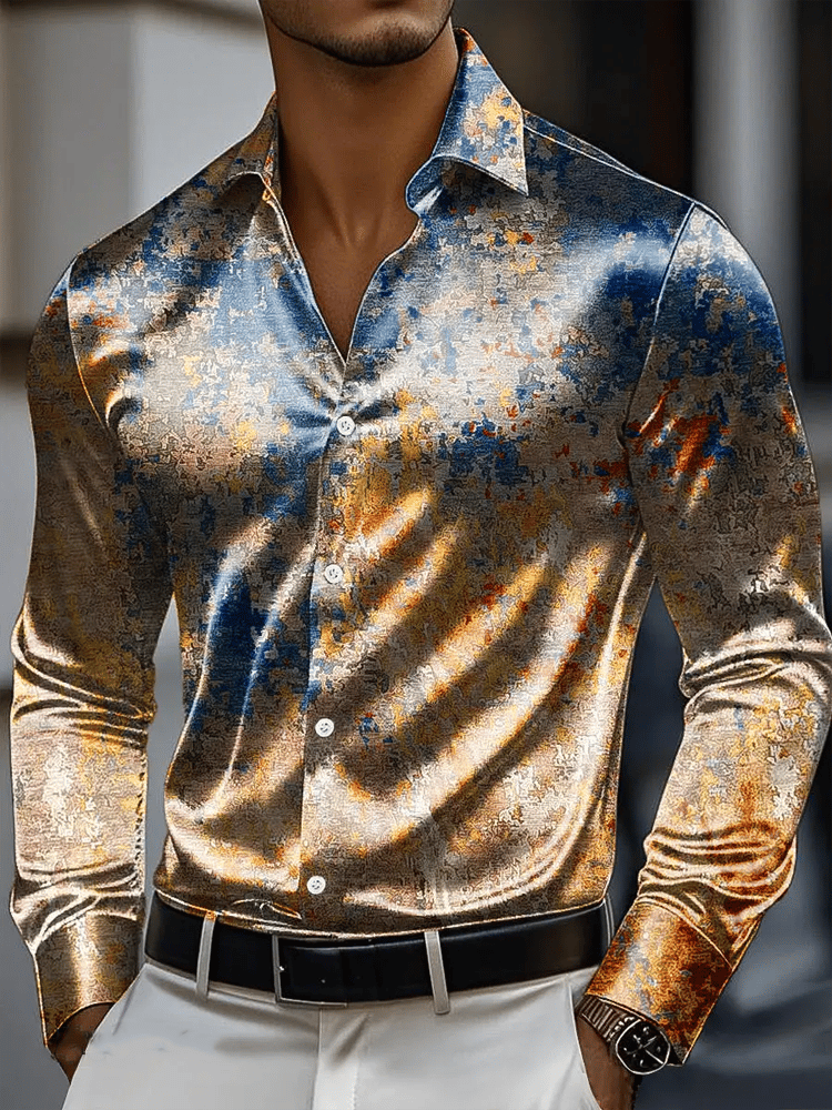 Camisa vintage de manga larga para hombre