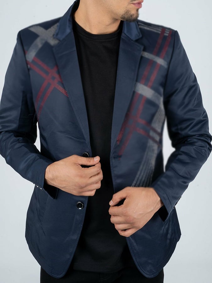 Chaqueta de moda Commuter estampado Design Suit para hombre
