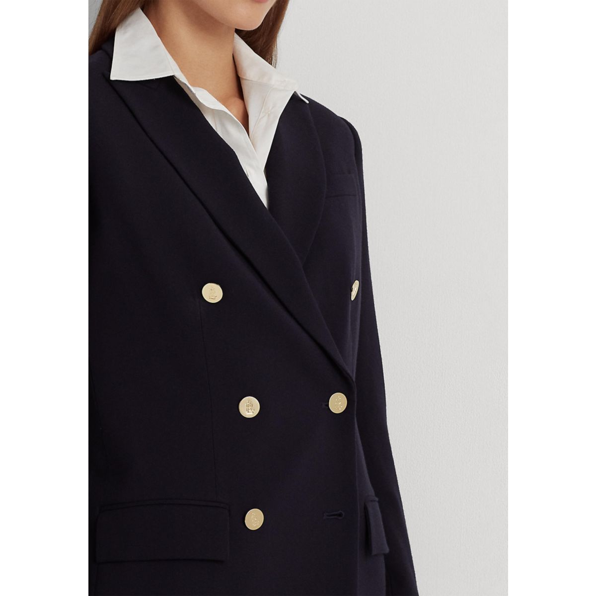Double-Breasted Wool Crepe Blazer - 4