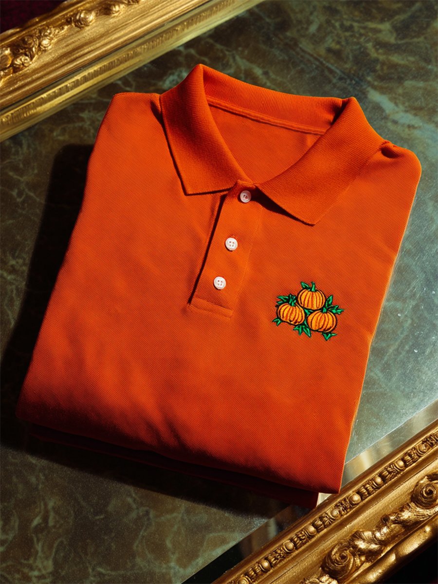 Camisa polo casual ejecutivo Halloween Pumpkin Art Button de manga corta para hombre