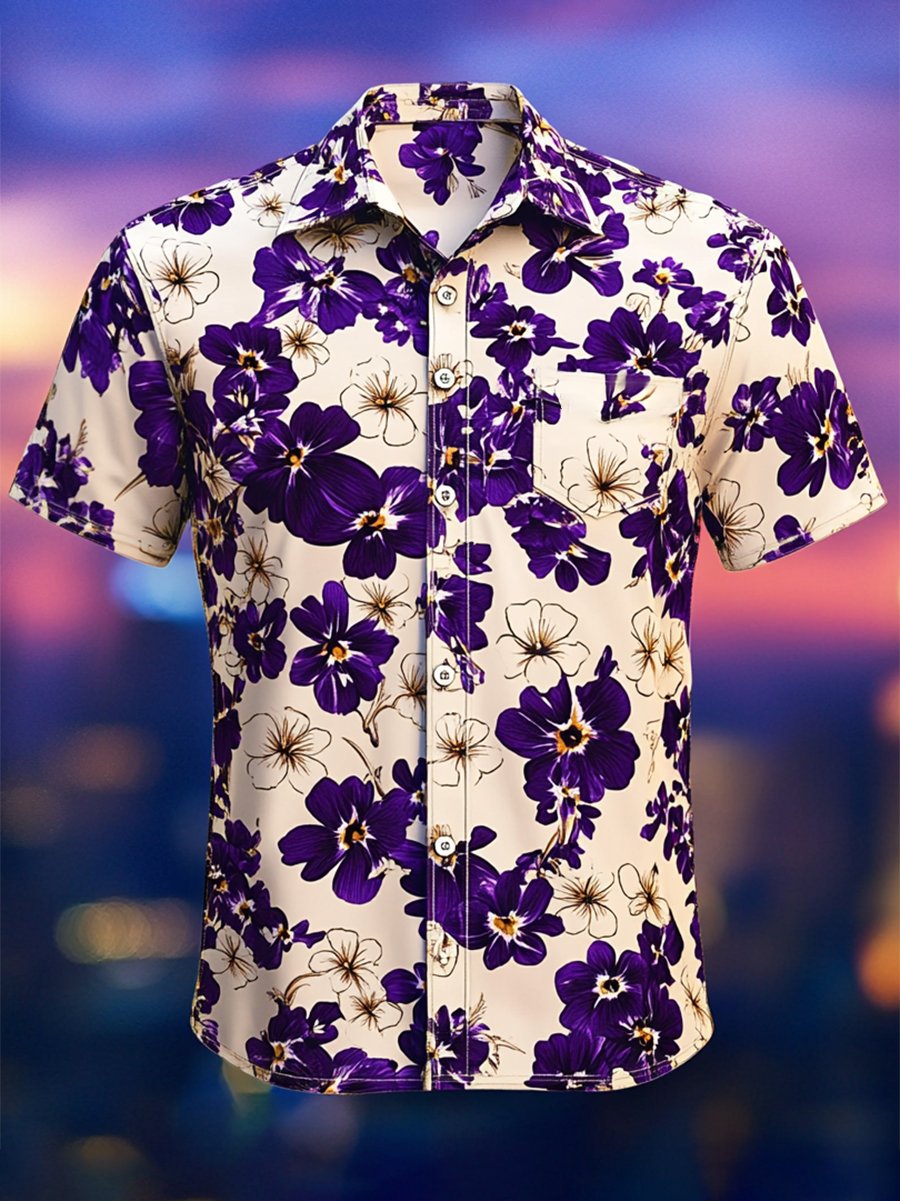 Camisa Resort casual floral Art de manga corta para hombre