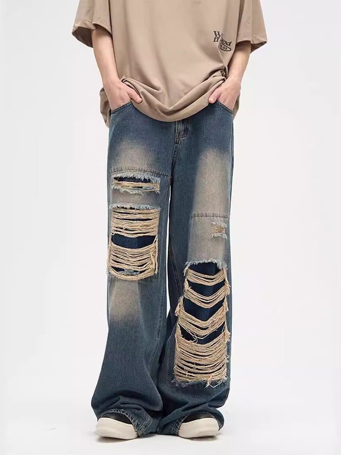 Elegantee casual Ripped Jeans para hombre
