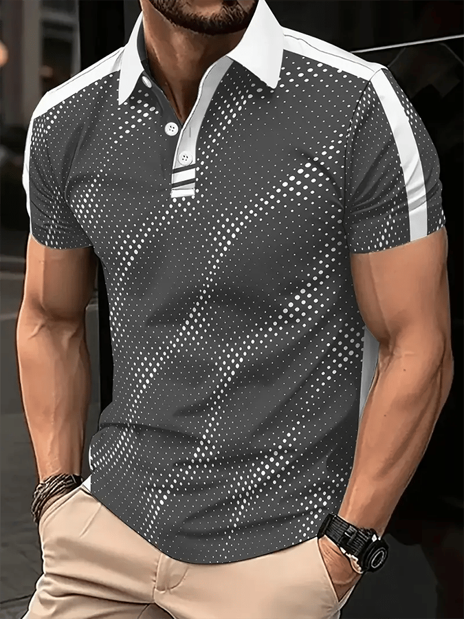 Camisa polo Golf casual estampado casual para hombre