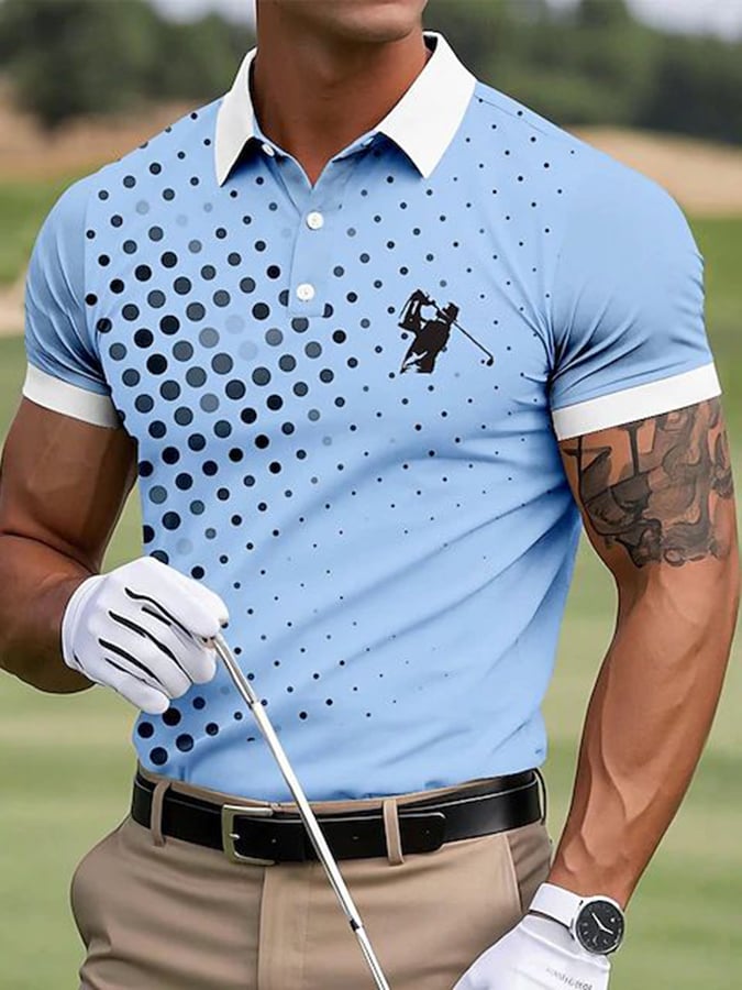 Casual ejecutivo a cuadros Contrast Color Polo para hombre