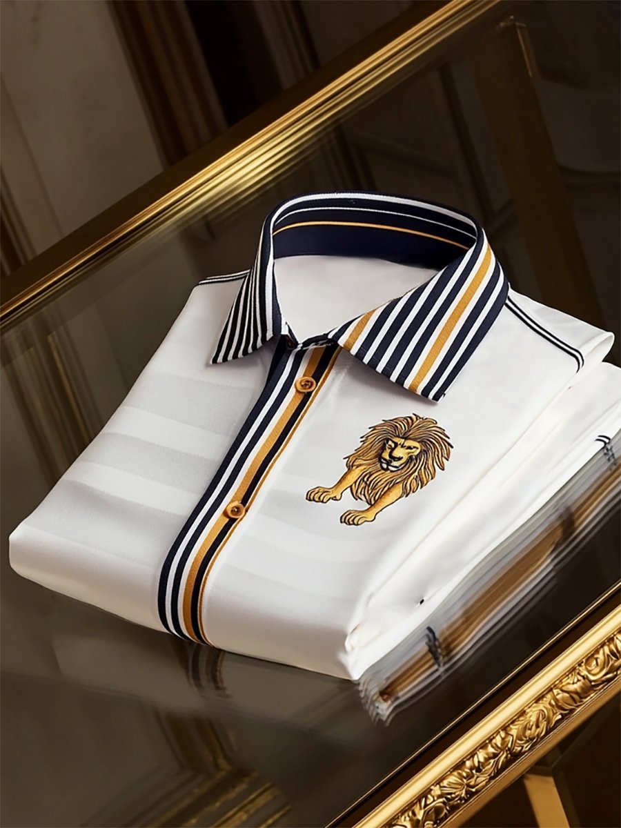 Camisa satén Luxe de manga corta con botones para hombre