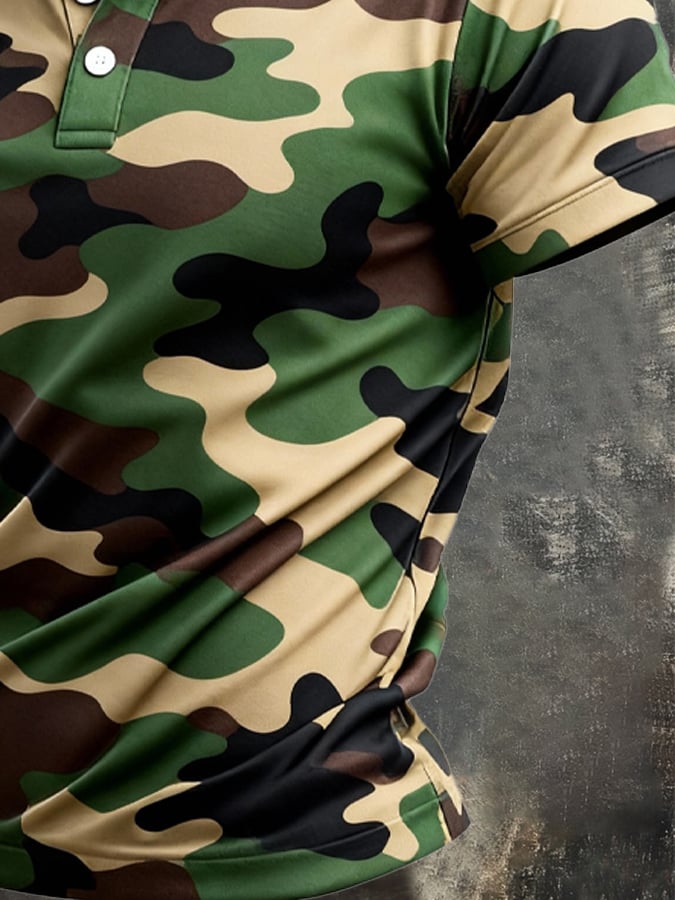Camiseta retro Patriot camuflaje Patchpara trabajo para hombre