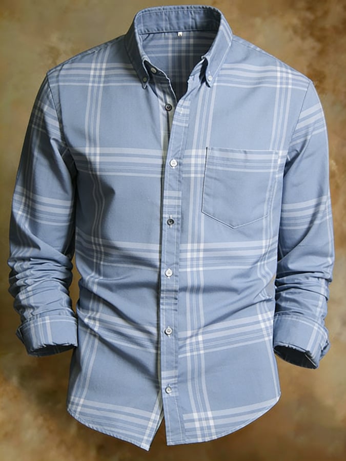 Camisa retro Abstract Art estampado Comfortable ejecutivo Style para hombre